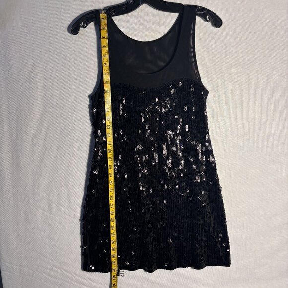 Black Sequin Sleeveless Mini Dress By Express S - Picture 3 of 8